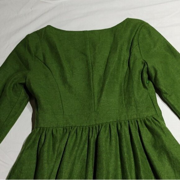 Ylistyle Green Retro Style Wool Blend Maxi Dress  4? - Picture 8 of 14
